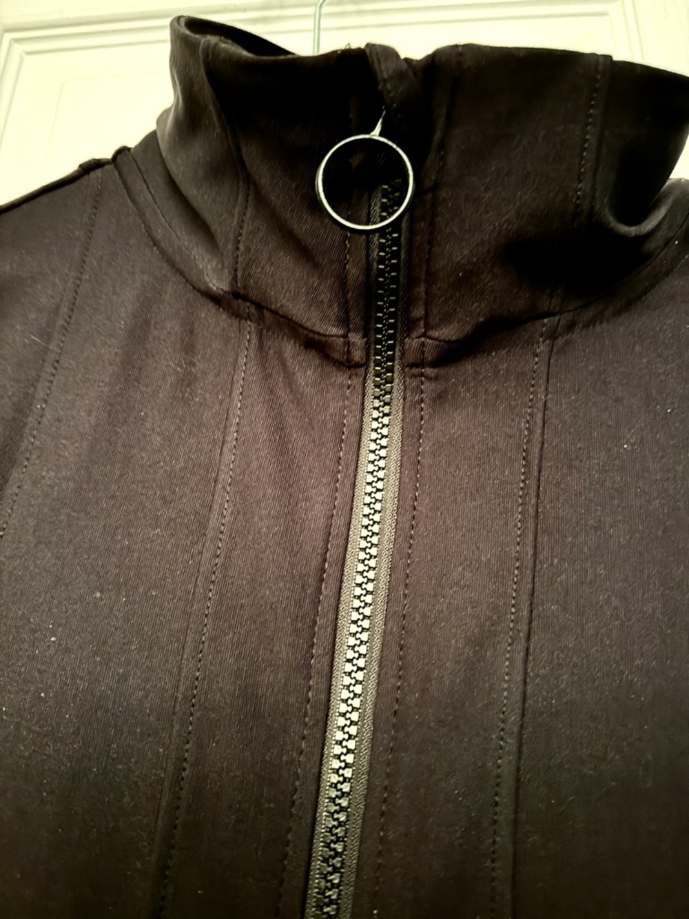 Black Stretch Yoga Full-Zip Jacket, Size M